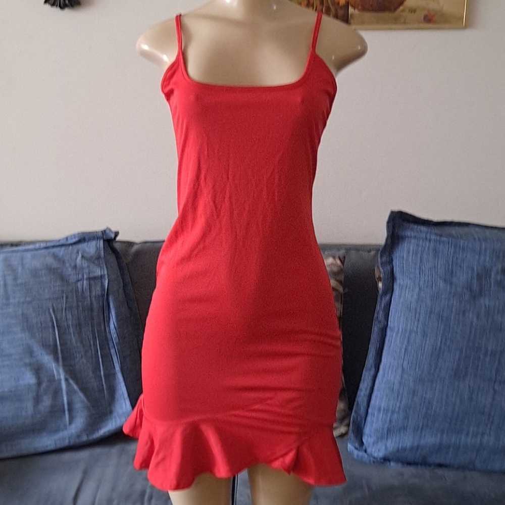 Fine Strap Frill Dress